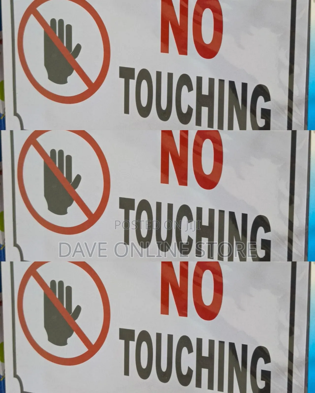 5 Pieces A4 Size No Touching Sticker - Don't Touch Sign