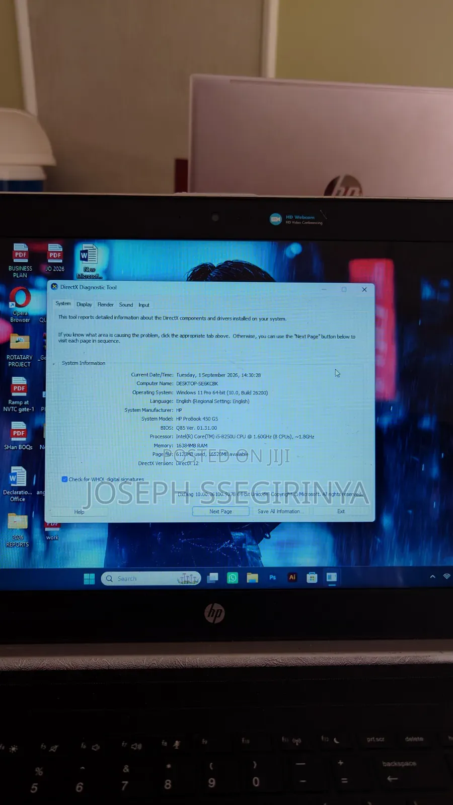 Laptop HP ProBook 450 G5 16GB Intel Core i5 SSD 256GB