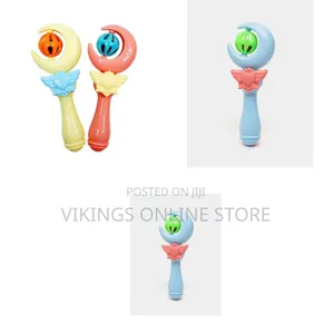 Set of Plastic Crescent Moon Baby Rattle Wands