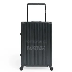 3Pcs Aluminum Frame Luggage Set Black, 20 24 28" Hardshell Suitcases