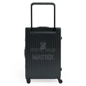 3Pcs Aluminum Frame Luggage Set Black, 20 24 28" Hardshell Suitcases