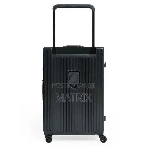 3Pcs Aluminum Frame Luggage Set Black, 20 24 28" Hardshell Suitcases