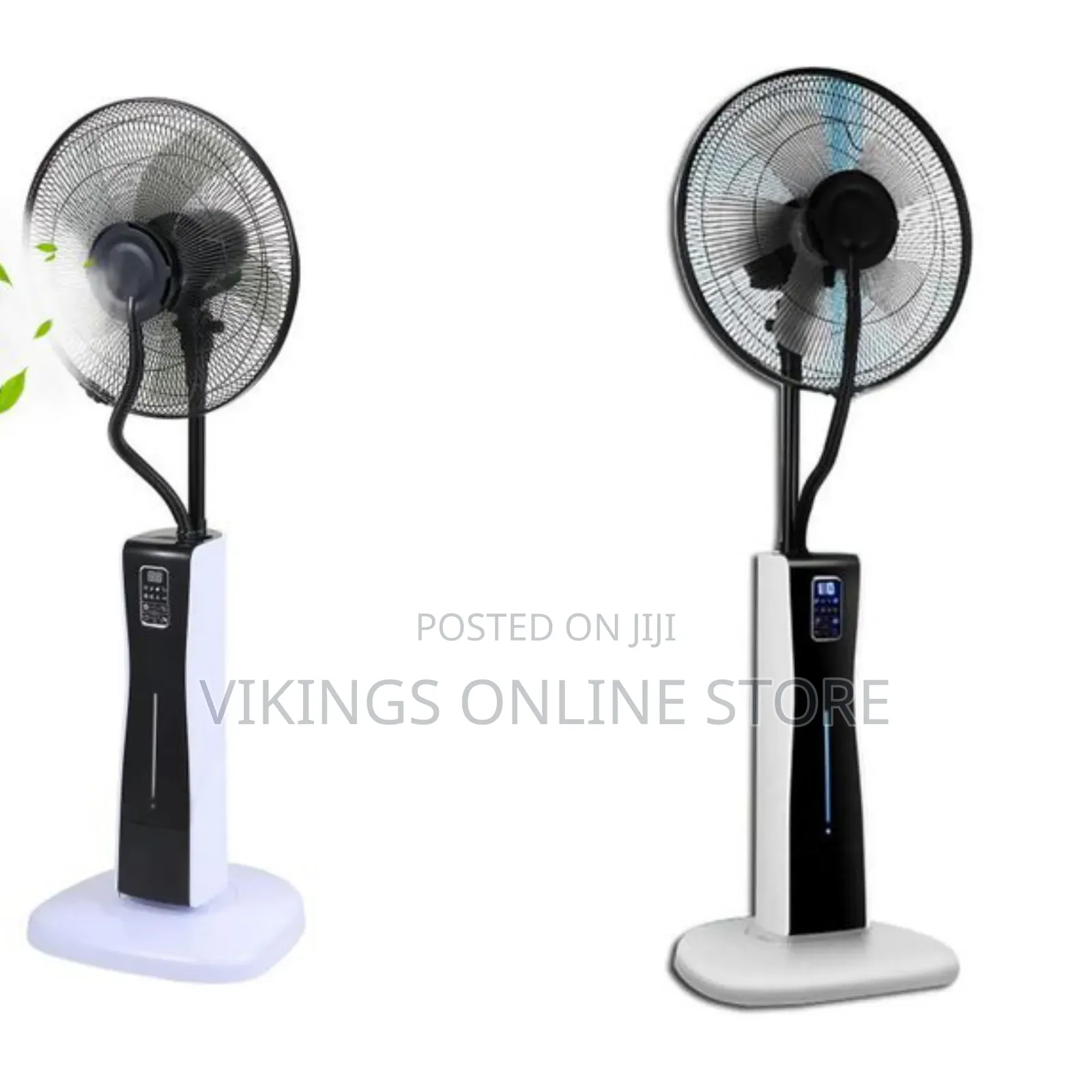 An Oscillating Pedestal Spray Fan With a Water Mist Humidifier