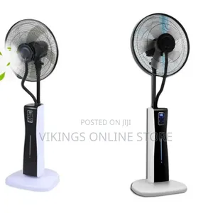 An Oscillating Pedestal Spray Fan With a Water Mist Humidifier
