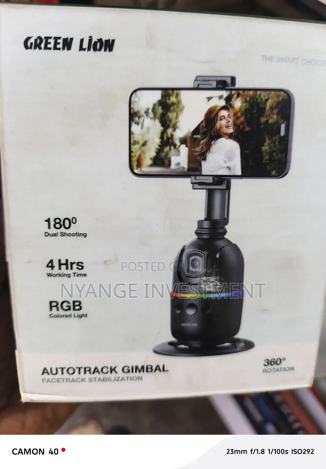 Green Lion AutoTrack Gimbal, a Smart 360° Rotation Phone Holder.