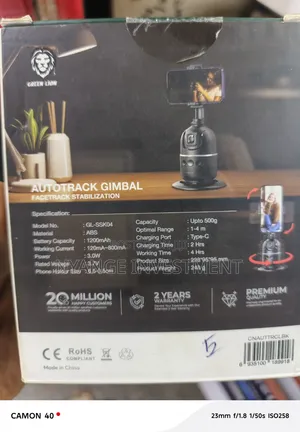 Green Lion AutoTrack Gimbal, a Smart 360° Rotation Phone Holder.