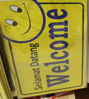 5 Pieces A4 Size..Welcome Signage Sticker for Office Safety Products