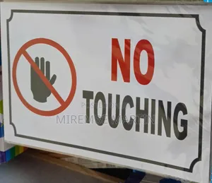 5 Pieces A4 Size No Touching Sticker - Don't Touch Sign - Do Note