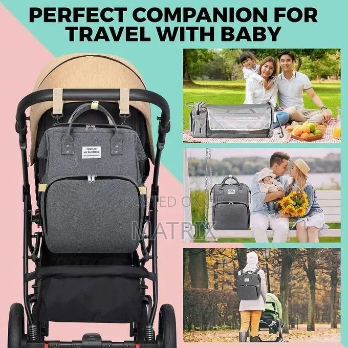 Baby Bed and Backpack Bag | 2-in-1 Portable Travel Crib Diaper Bag