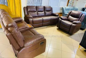 It's Six Seater Recliner Sofa Couch Redressed in Leather Material