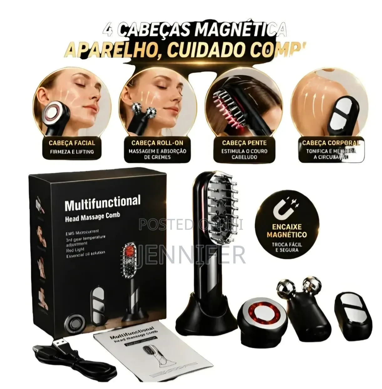 4-in-1 Multifunctional Head Massage Comb and Beauty Device