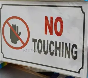5 Pieces A4 Size No Touching Sticker - Don't Touch Sign - Do Note