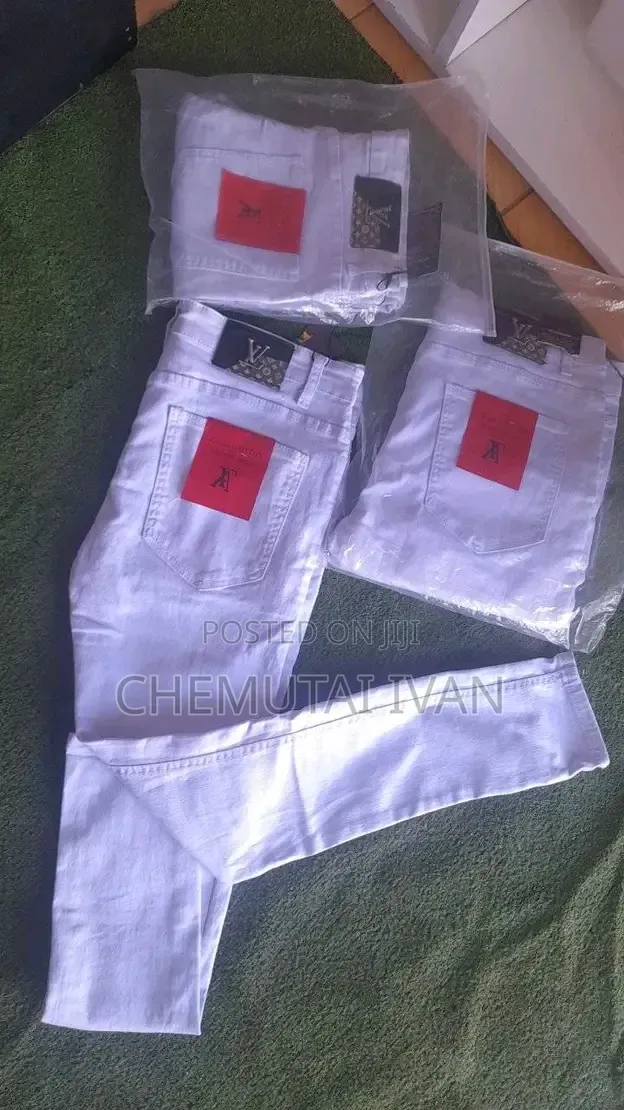 Plain White Jeans for Men