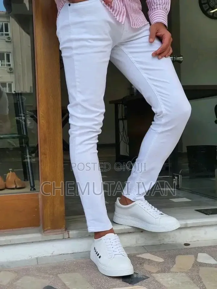 Plain White Jeans for Men