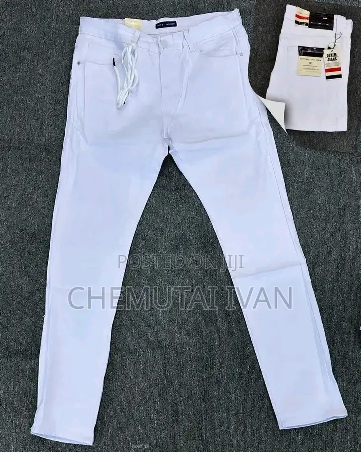 Plain White Jeans for Men