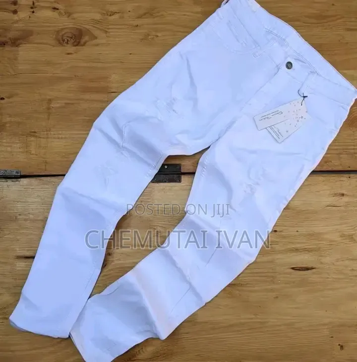 Plain White Jeans for Men