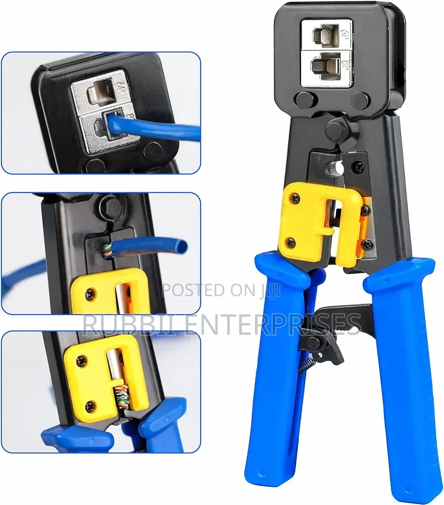 Heavy Duty Pass Through RJ45 RJ12 Network Cable Crimping Tool