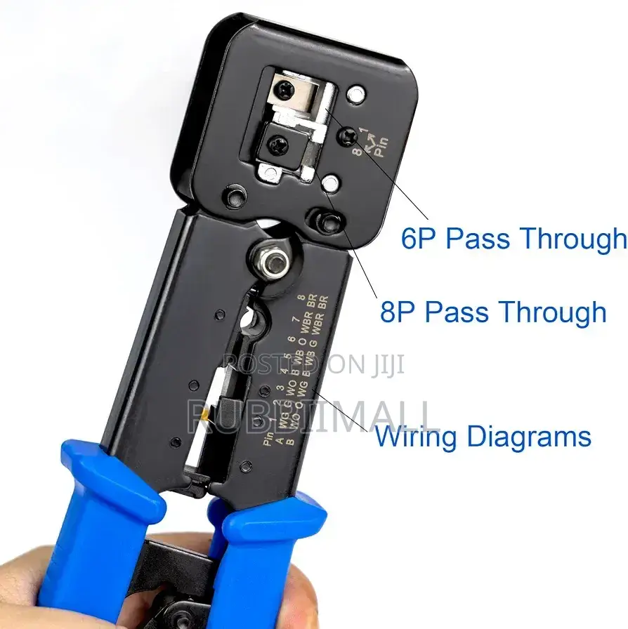 Heavy Duty Pass Through RJ45 RJ12 Network Cable Crimping Tool