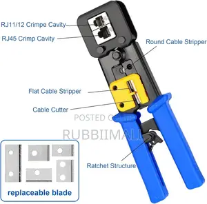 Heavy Duty Pass Through RJ45 RJ12 Network Cable Crimping Tool