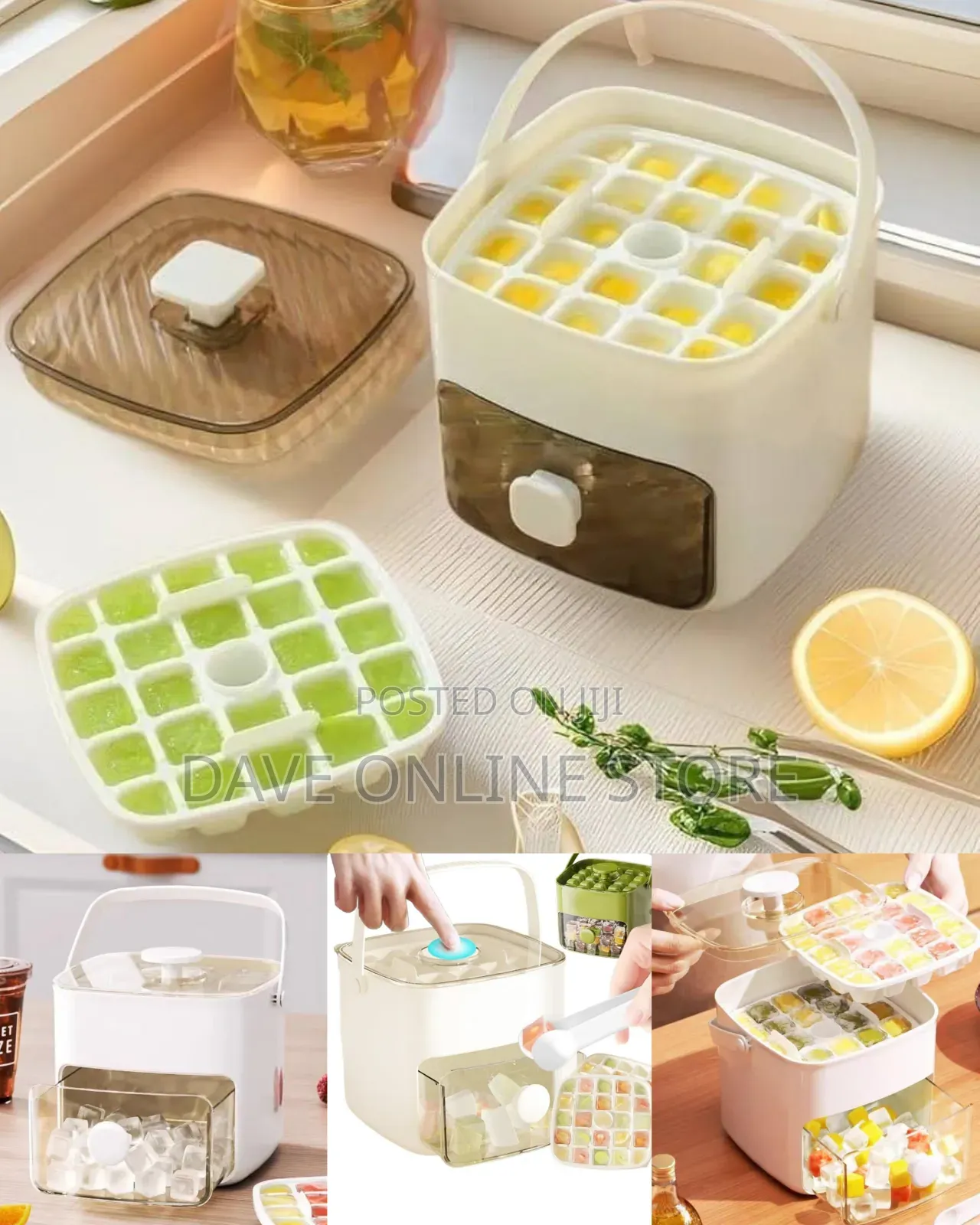 Double Layer Ice Box Ice Cube Tray Square Ice Maker