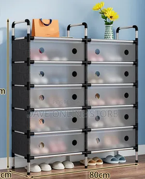 Double-Column, 5-Tier Modular Dustproof Shoe Rack Cabinet
