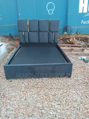5 by 6 Fabric Bed in a Gray Velvet Material