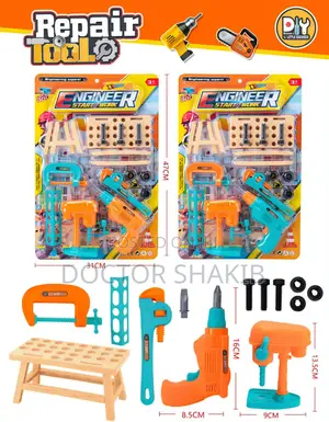 Children's Plastic Construction and Toy Tool Set