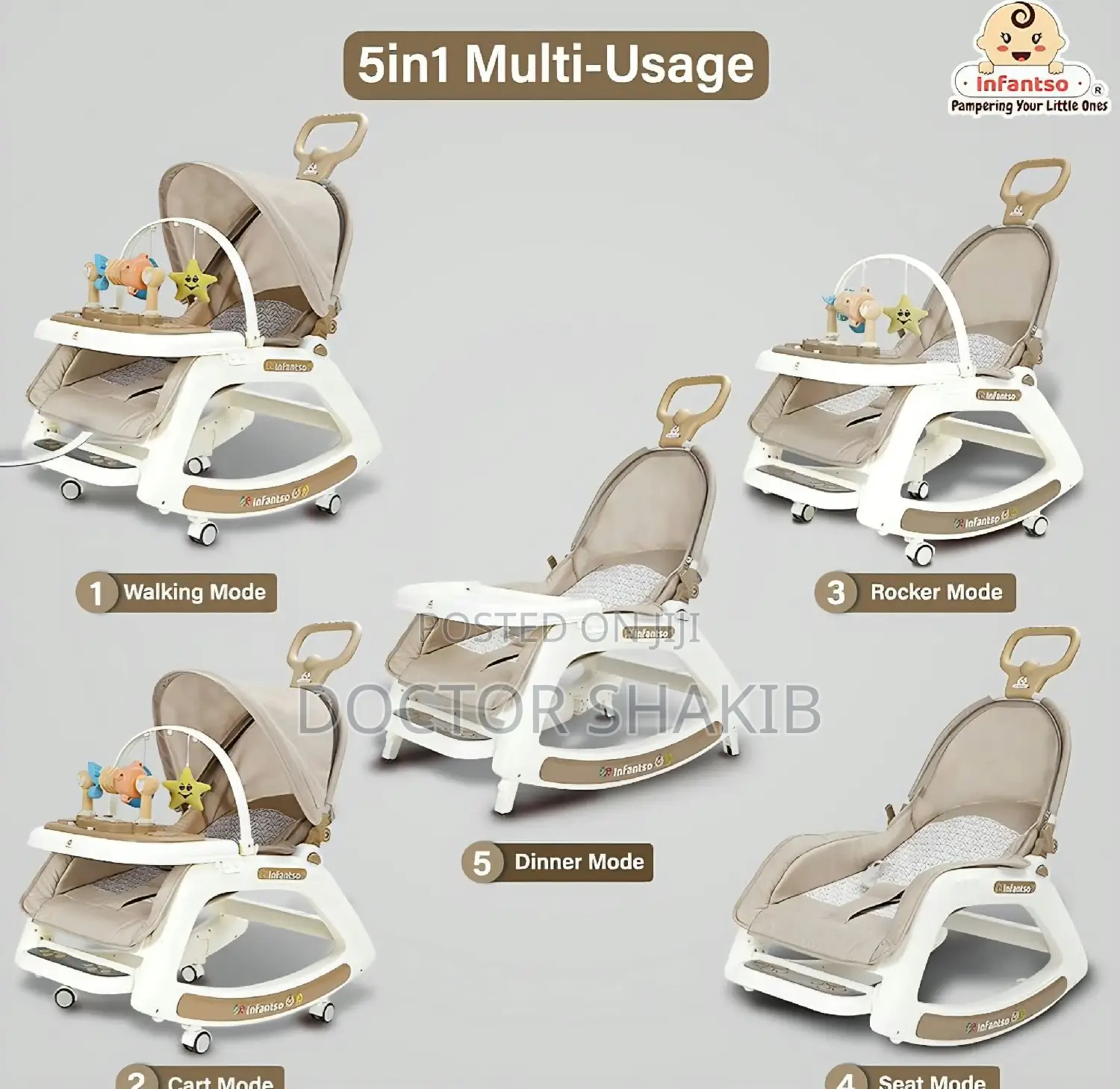 5-in-1 Multi-Functional Baby Chair and Musical Walker