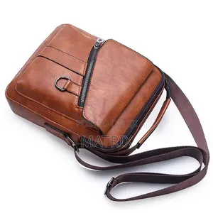 Crossbody Bags for Men | Brown Genuine Leather Messenger Bag
