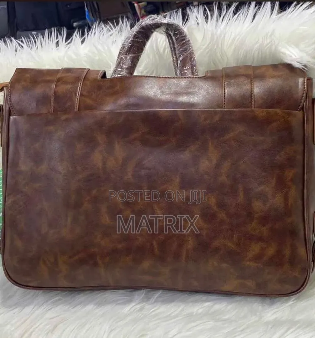 Leather Laptop Briefcase Bag | Montblanc With Buckle Closures