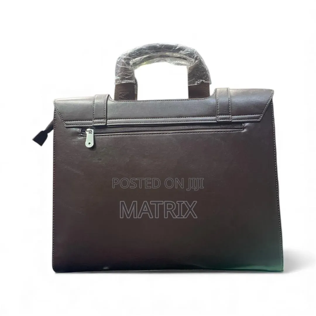 Leather Laptop Briefcase Bag | Montblanc With Buckle Closures