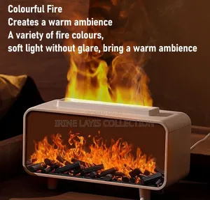 Simulated Fireplace Flame Effect Air Humidifier and Essential Diffuser