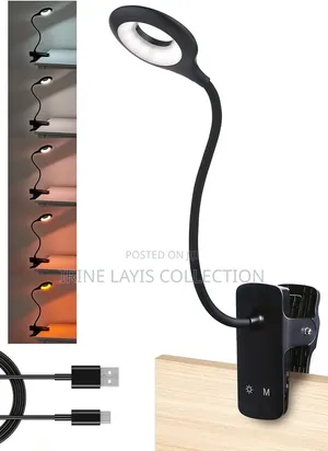 Desk Lamp With a Flexible Gooseneck and a Strong Clip Base,