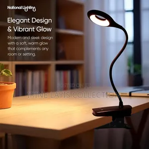 Desk Lamp With a Flexible Gooseneck and a Strong Clip Base,