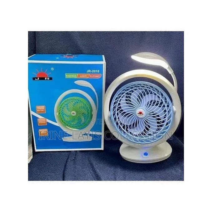 JR-2018 Rechargeable Mini Table Fans With LED Light