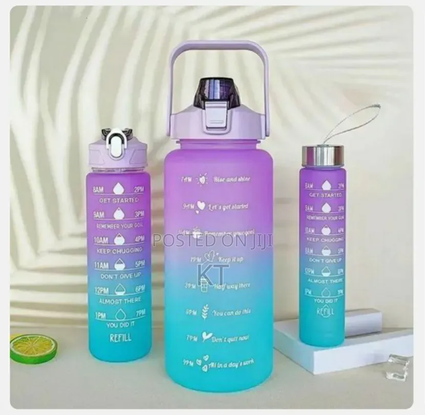 3 in 1 Motivational Strong Sports Water Bottles