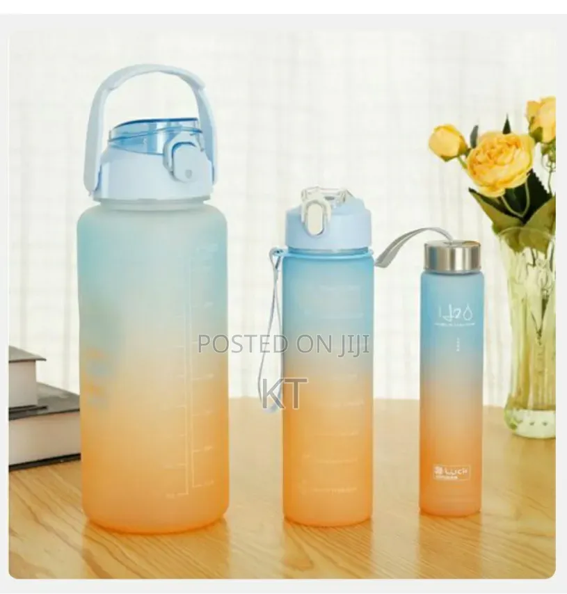 3 in 1 Motivational Strong Sports Water Bottles