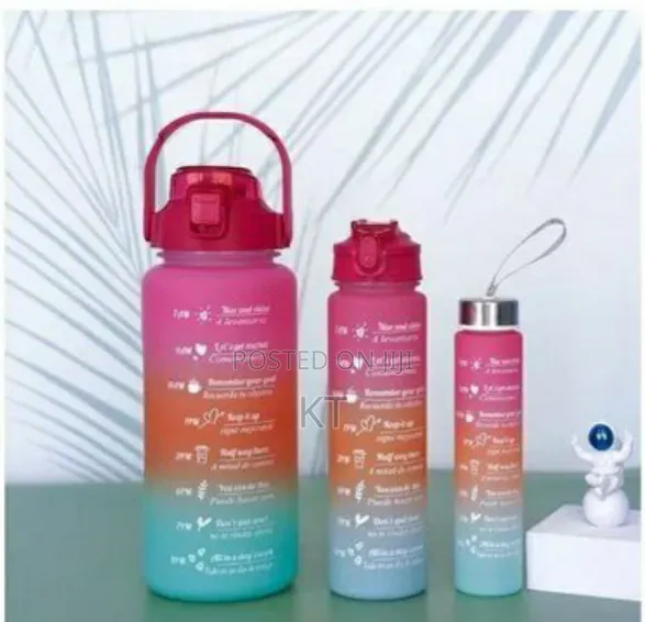 3 in 1 Motivational Strong Sports Water Bottles