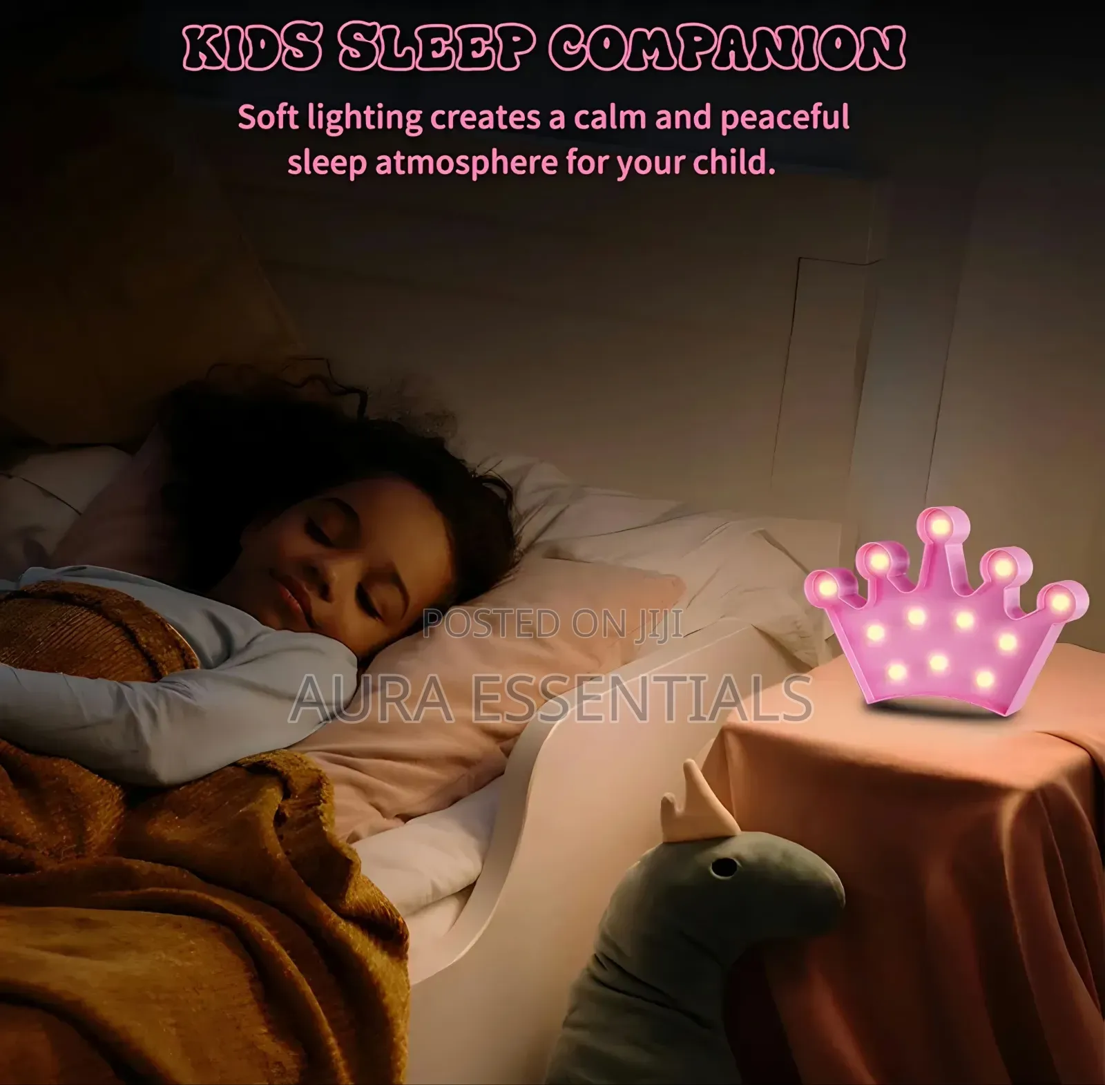 1pc 3D Kids Crown-Shaped LED Marquee Night Light