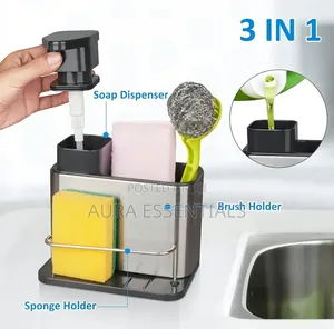 3-in-1 Stainless Steel Kitchen Sink Caddy