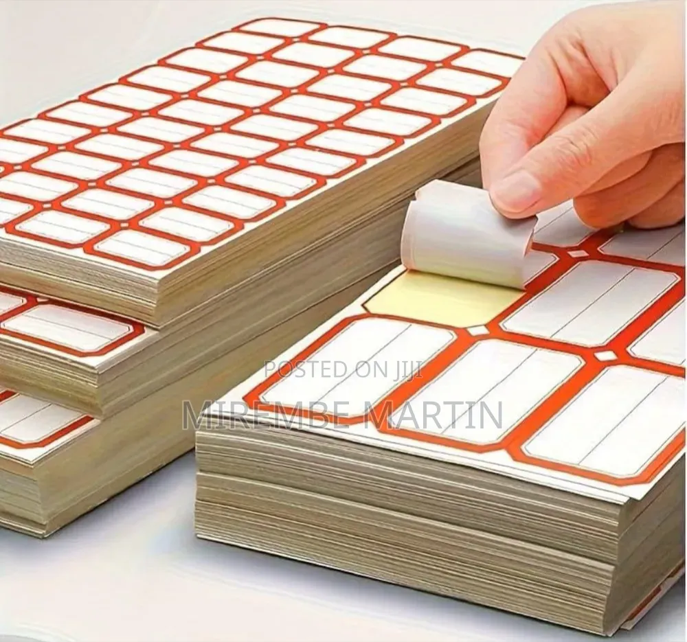 Red 10sheets/400pcs Self-Adhesive Label Stickers, Blank Writable