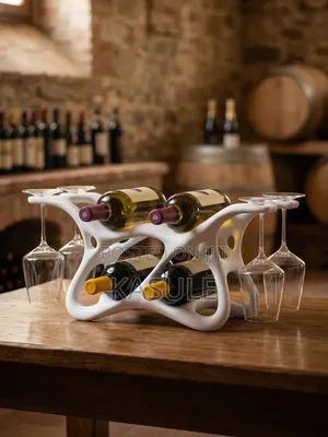Organic Wine Glass Rack - 4 Bottle Stand