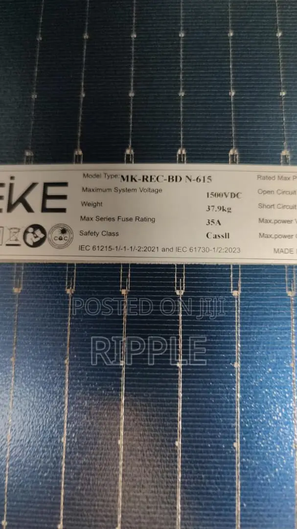 615W Solar Panel 615W High Efficiency | 1500V DC