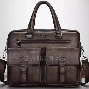 Jeep Buluo 15-Inch Waterproof Leather Laptop Bag – Coffee Brown