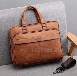 Jeep Buluo 15-Inch Waterproof Leather Laptop Bag – Brown