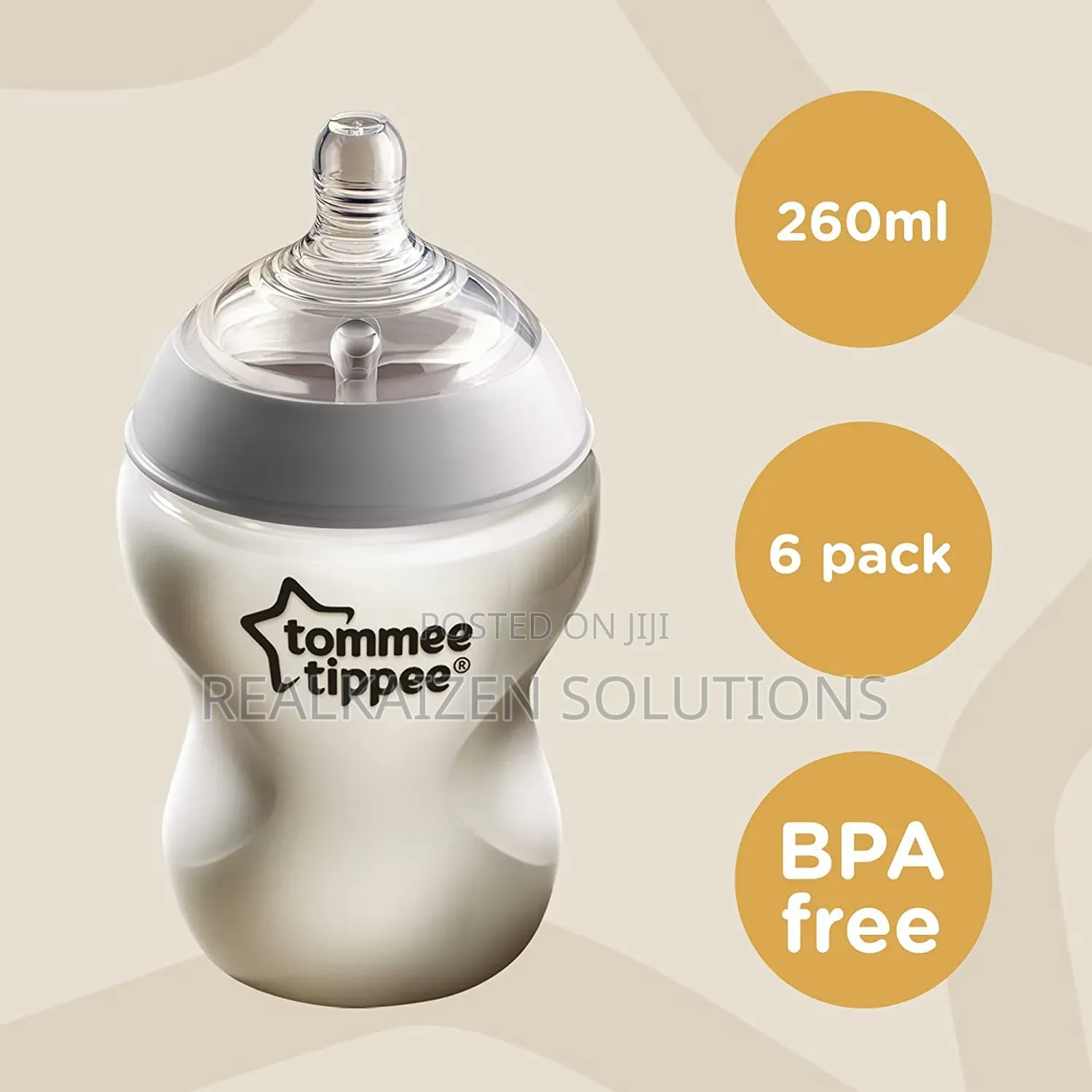Tommee Tippee Closer to Nature 260ml Easivent Bpa-Free Feeding Bottles