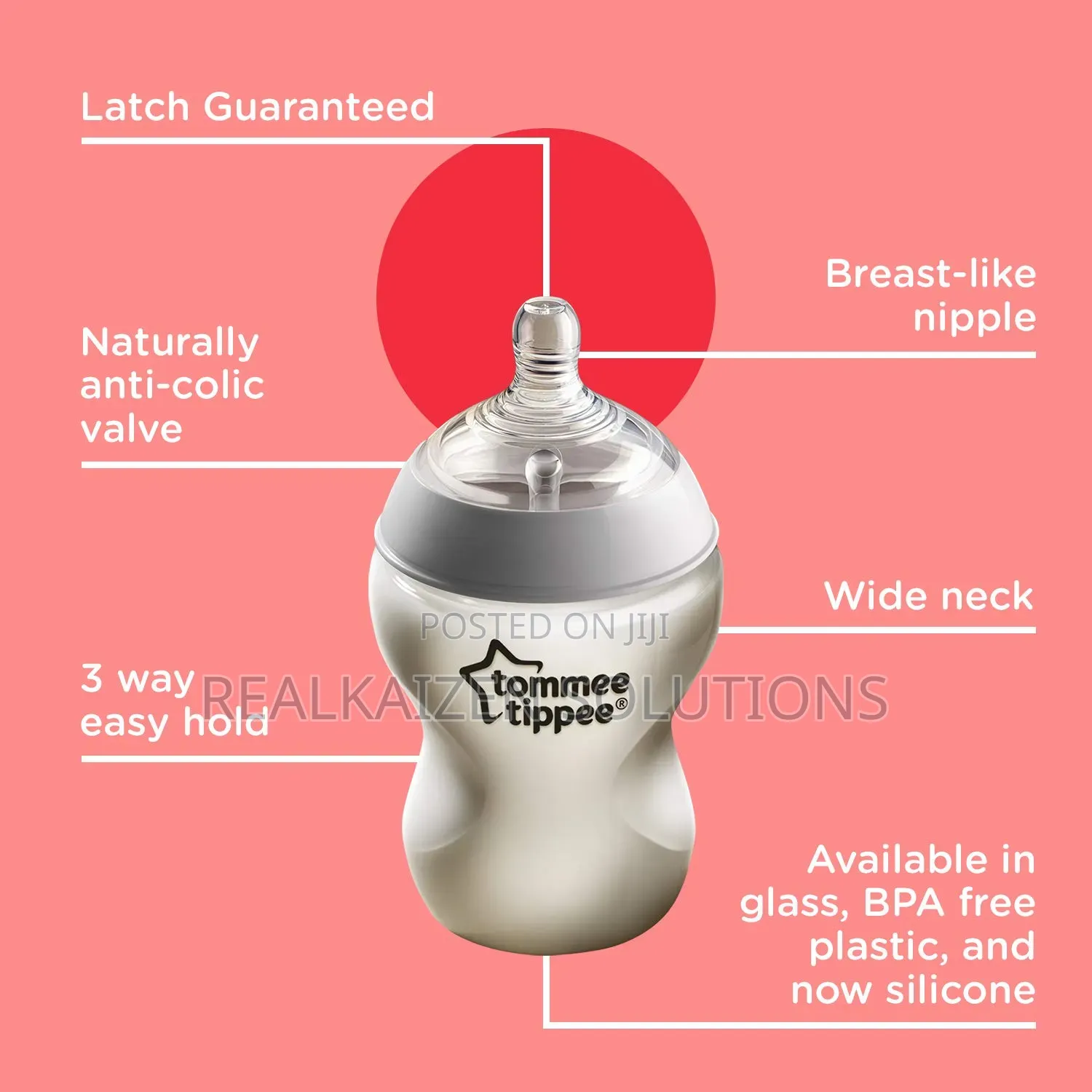 Tommee Tippee Closer to Nature 260ml Easivent Bpa-Free Feeding Bottles