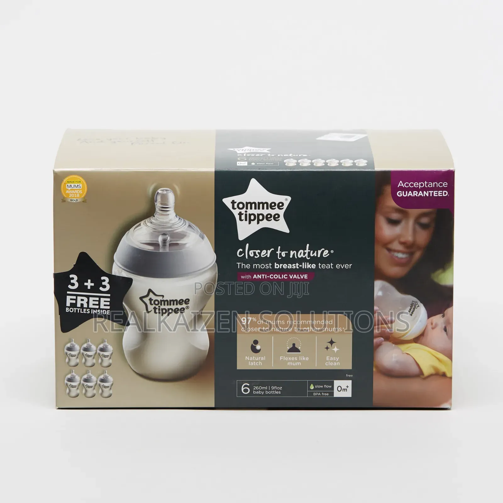 Tommee Tippee Closer to Nature 260ml Easivent Bpa-Free Feeding Bottles