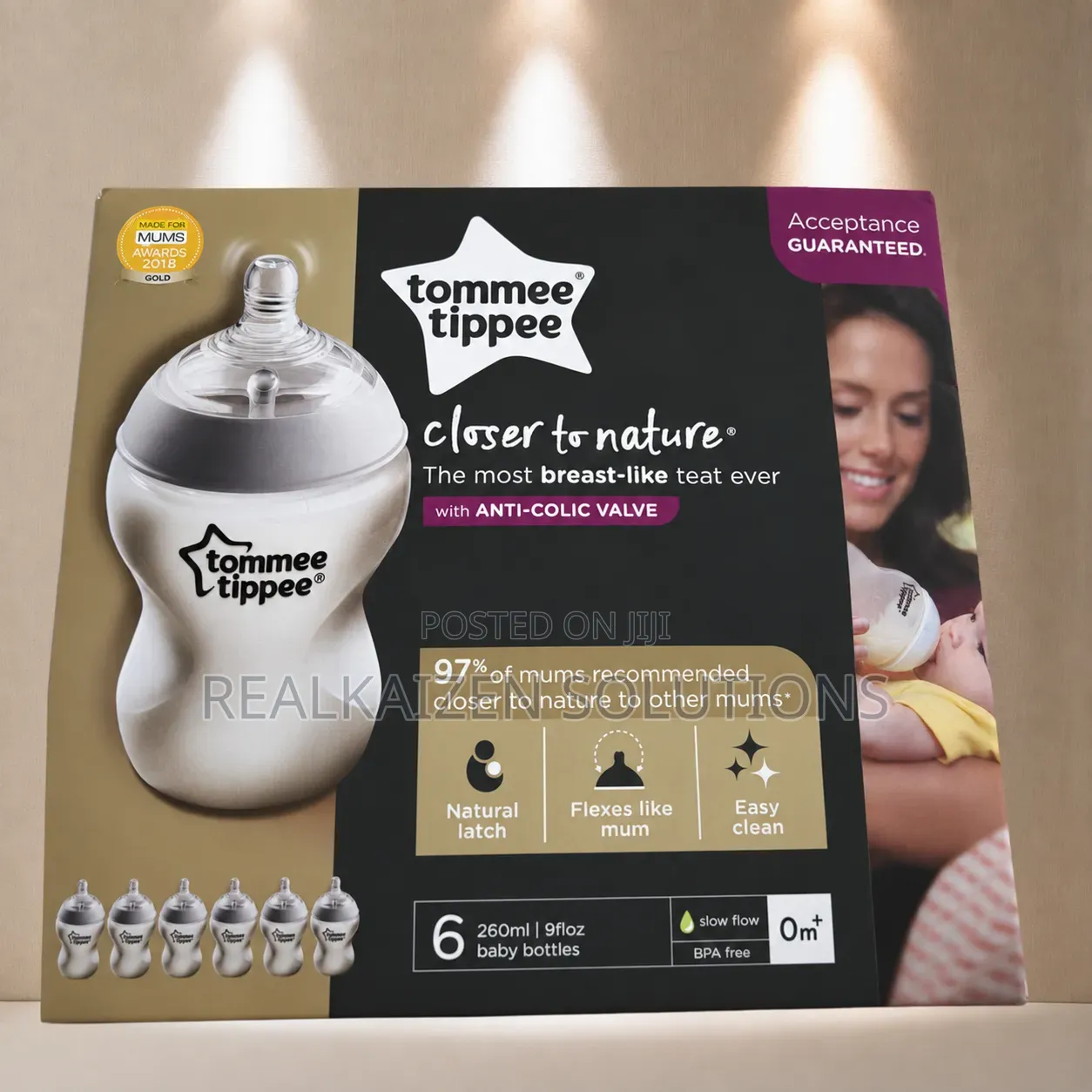 Tommee Tippee Closer to Nature 260ml Easivent Bpa-Free Feeding Bottles
