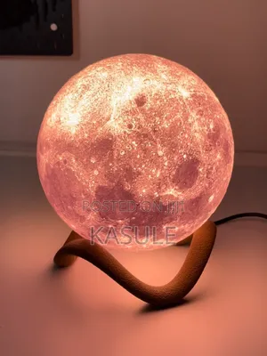 Moon Lamp With Wavy Stand (Fuzzy Skin)